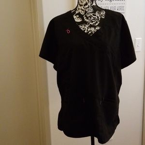 Black 2XL Scrub Top